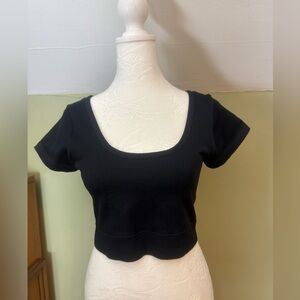 Aerie Lattice Back Workout Ribbed Cropped Too